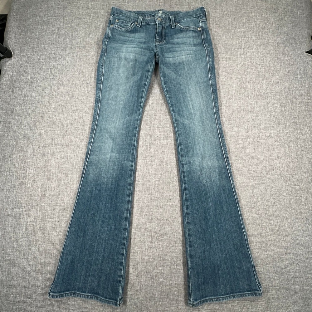 7 For All Mankind A Pocket Bootcut Jeans Womens 26 Blue Low Rise Stretch Y2K